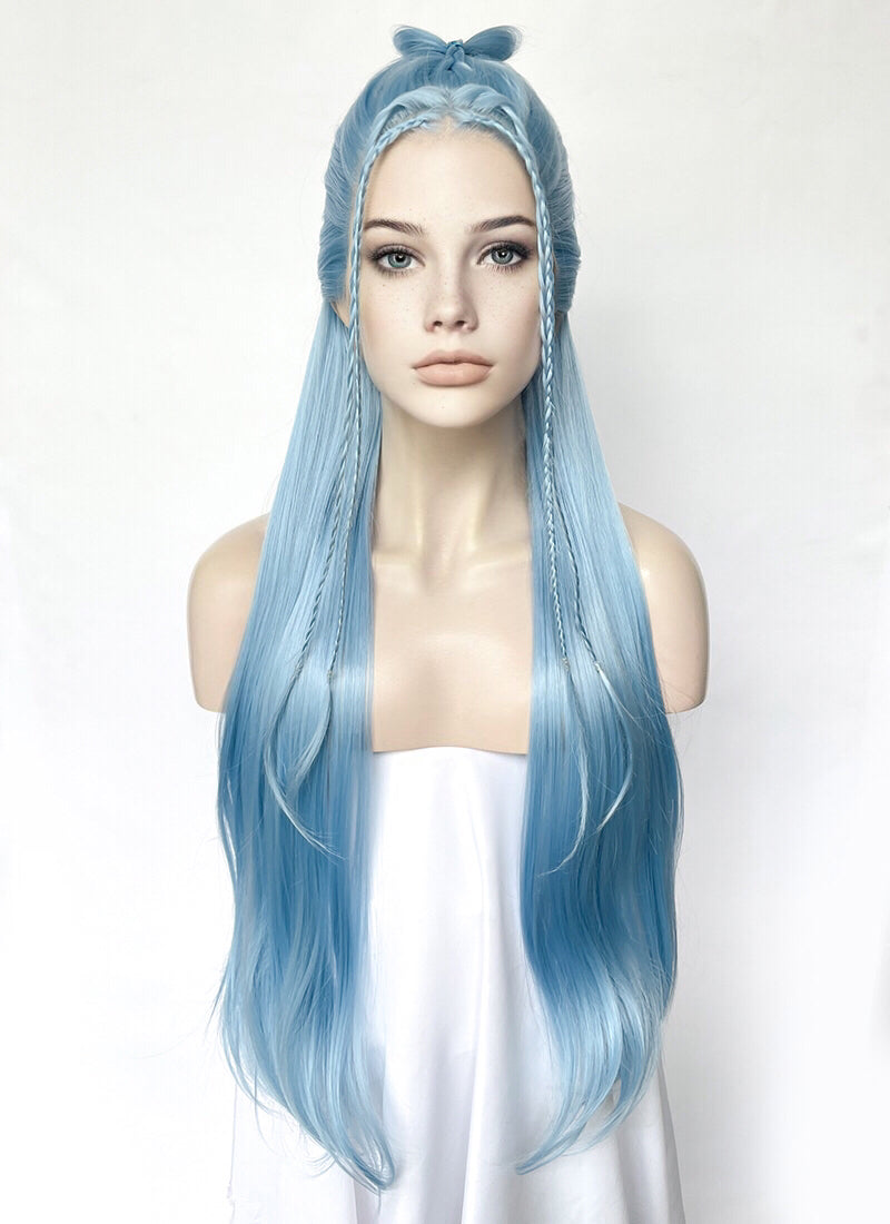 Pastel Blue Braided Lace Front Synthetic Wig LF2505