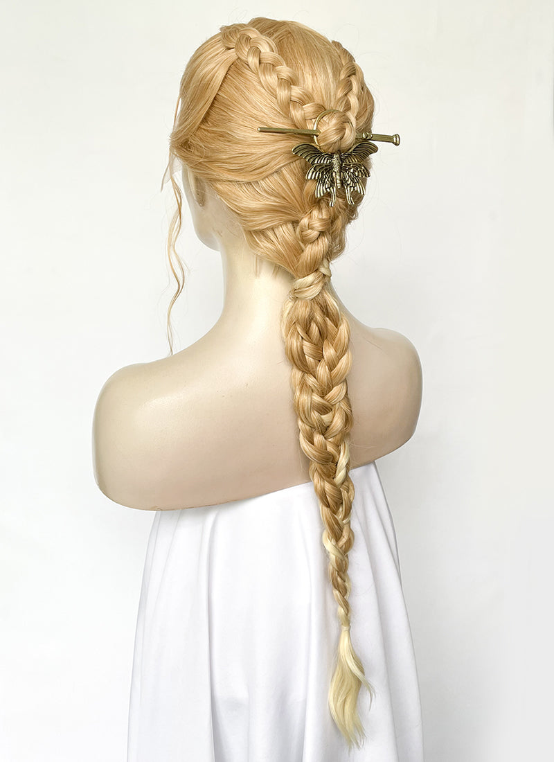 Two Tone Blonde Braided Lace Front Synthetic Wig LF2506