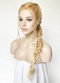 Two Tone Blonde Braided Lace Front Synthetic Wig LF2506