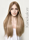 Brown Blonde Ombre Money Piece Straight Lace Front Kanekalon Synthetic Wig LF3168