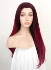 Two Tone Red Straight Lace Front Synthetic Wig LF3177