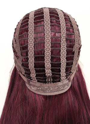 Two Tone Red Straight Lace Front Synthetic Wig LF3177