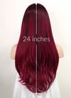 Two Tone Red Straight Lace Front Synthetic Wig LF3177