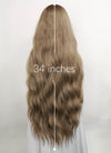 Ash Blonde With Brown Roots Money Piece Wavy Lace Front Synthetic Wig LF3219