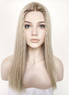 Mixed Blonde With Dark Roots Straight Lace Front Kanekalon Synthetic Wig LF3235