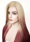 Blonde Red Ombre Straight Lace Front Kanekalon Synthetic Wig LF3269