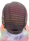Pastel Pink Rainbow Color Wavy Lace Front Synthetic Wig LF3273