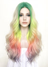 Blonde Rainbow Color Wavy Lace Front Synthetic Wig LF3288