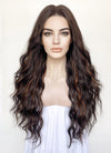 Brunette Mixed Brown Wavy Lace Front Synthetic Wig LF3300