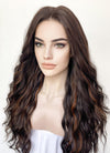 Brunette Mixed Brown Wavy Lace Front Synthetic Wig LF3300