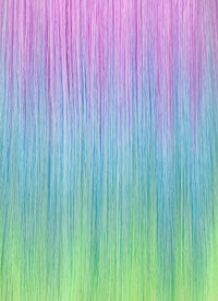 Purple Rainbow Color Straight Lace Front Synthetic Wig LF3304