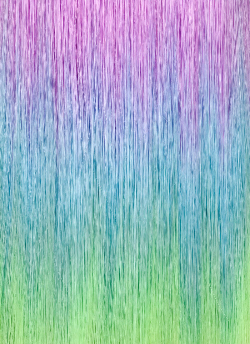 Purple Rainbow Color Straight Lace Front Synthetic Wig LF3304