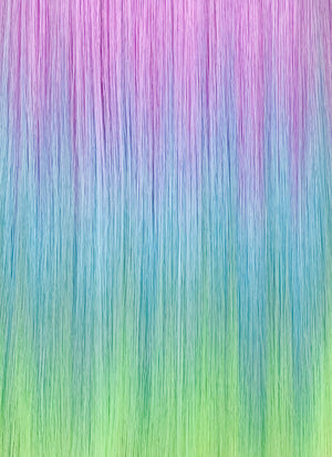Purple Rainbow Color Straight Lace Front Synthetic Wig LF3304