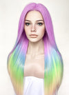 Purple Rainbow Color Straight Lace Front Synthetic Wig LF3304
