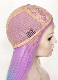 Purple Rainbow Color Straight Lace Front Synthetic Wig LF3304