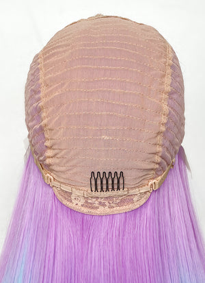 Purple Rainbow Color Straight Lace Front Synthetic Wig LF3304
