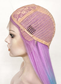 Purple Rainbow Color Straight Lace Front Synthetic Wig LF3304