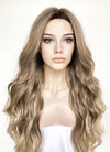 Two Tone Blonde With Dark Roots Wavy Lace Front Synthetic Wig LF3307