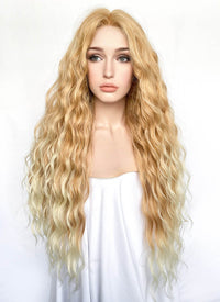 Two Tone Blonde Curly Lace Front Synthetic Wig LF3311