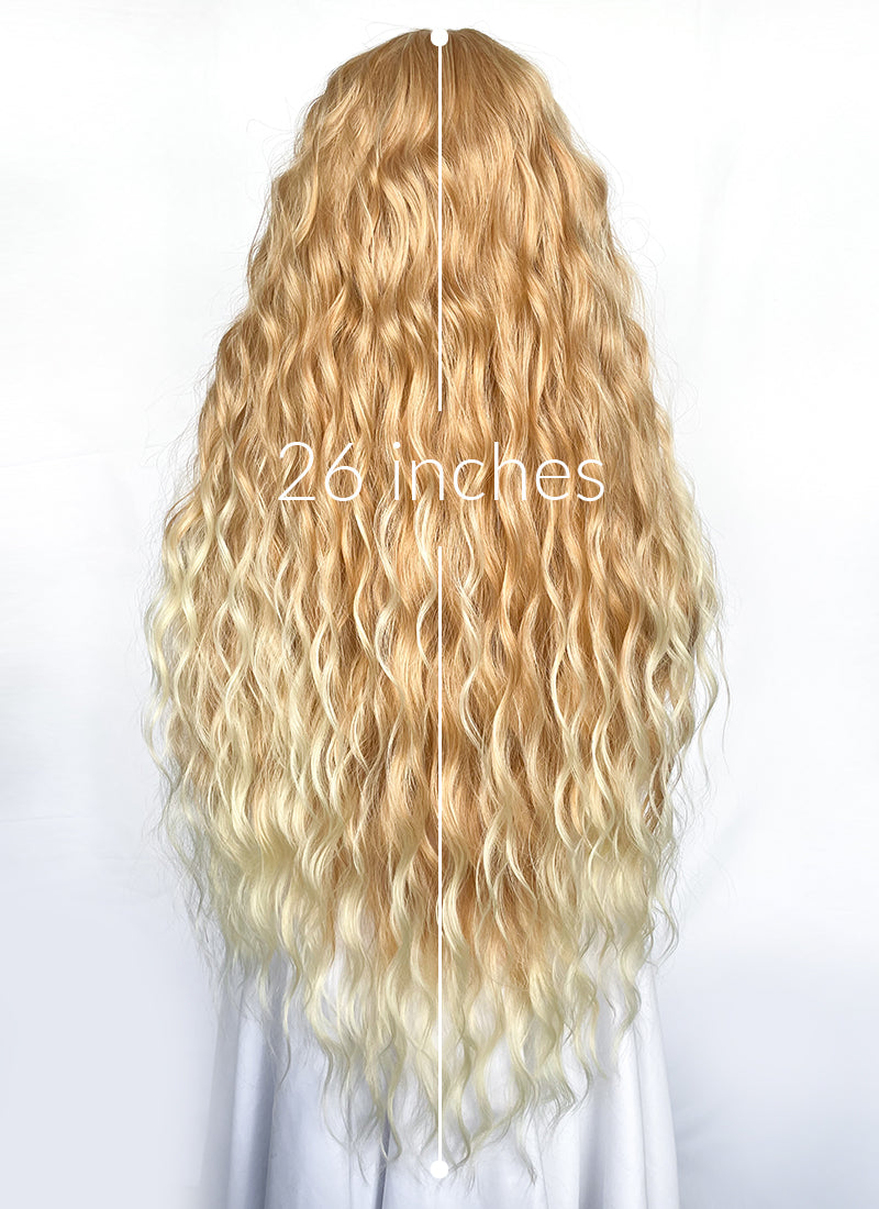 Two Tone Blonde Curly Lace Front Synthetic Wig LF3311