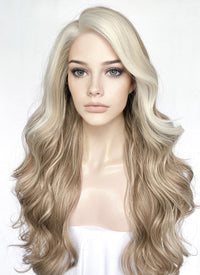 Mixed Blonde Wavy Lace Front Synthetic Hair Wig LF3315