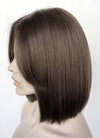 Brunette Curtain Bangs Straight Bob Lace Front Synthetic Hair Wig LF3322
