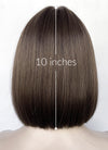 Brunette Curtain Bangs Straight Bob Lace Front Synthetic Hair Wig LF3322