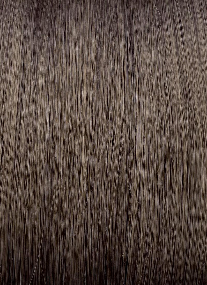 Brunette Curtain Bangs Straight Bob Lace Front Synthetic Hair Wig LF3322