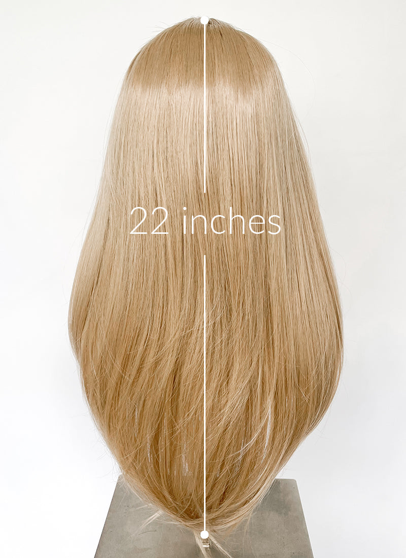 Blonde Curtain Bangs Straight Lace Front Synthetic Hair Wig LF3332