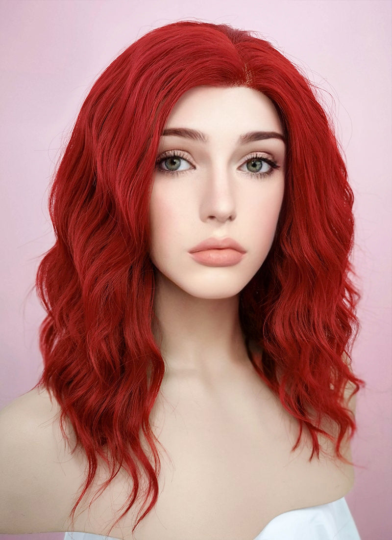 Red Wavy Lace Front Synthetic Wig LF408 - Wig Is Fashion Australia