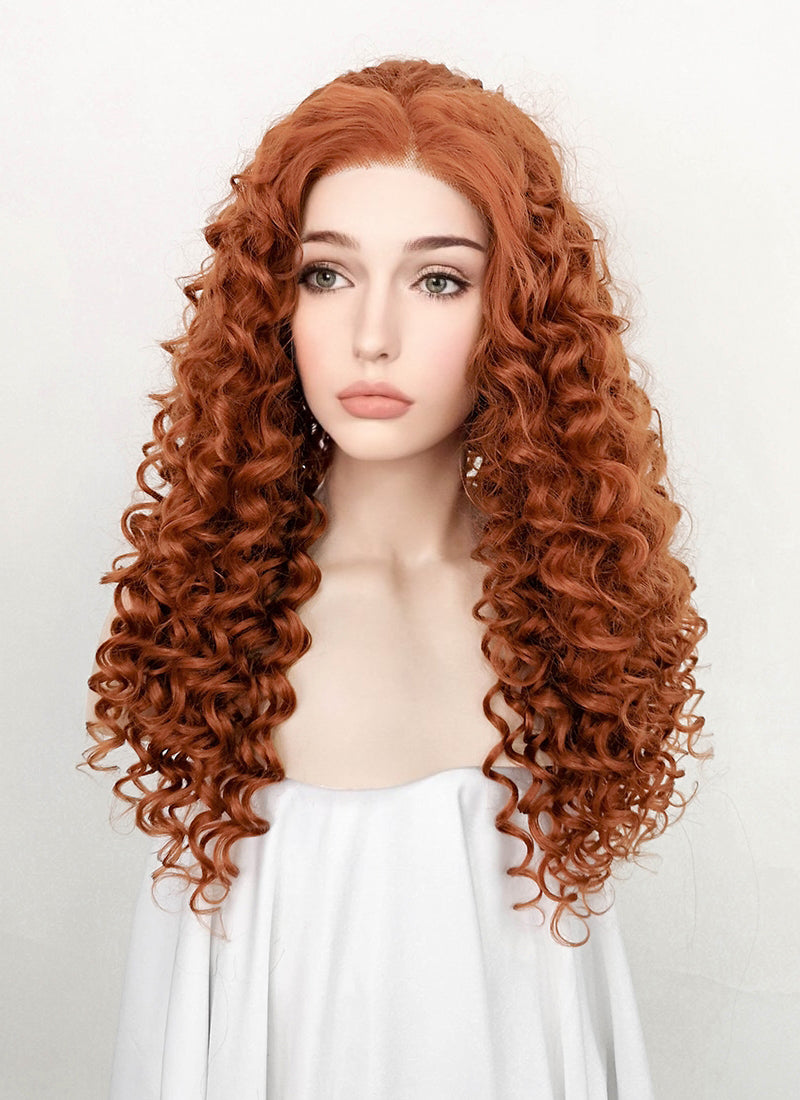 Auburn Curly Lace Front Synthetic Wig LF5107
