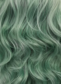 Pastel Green Wavy Lace Front Synthetic Wig LF5117