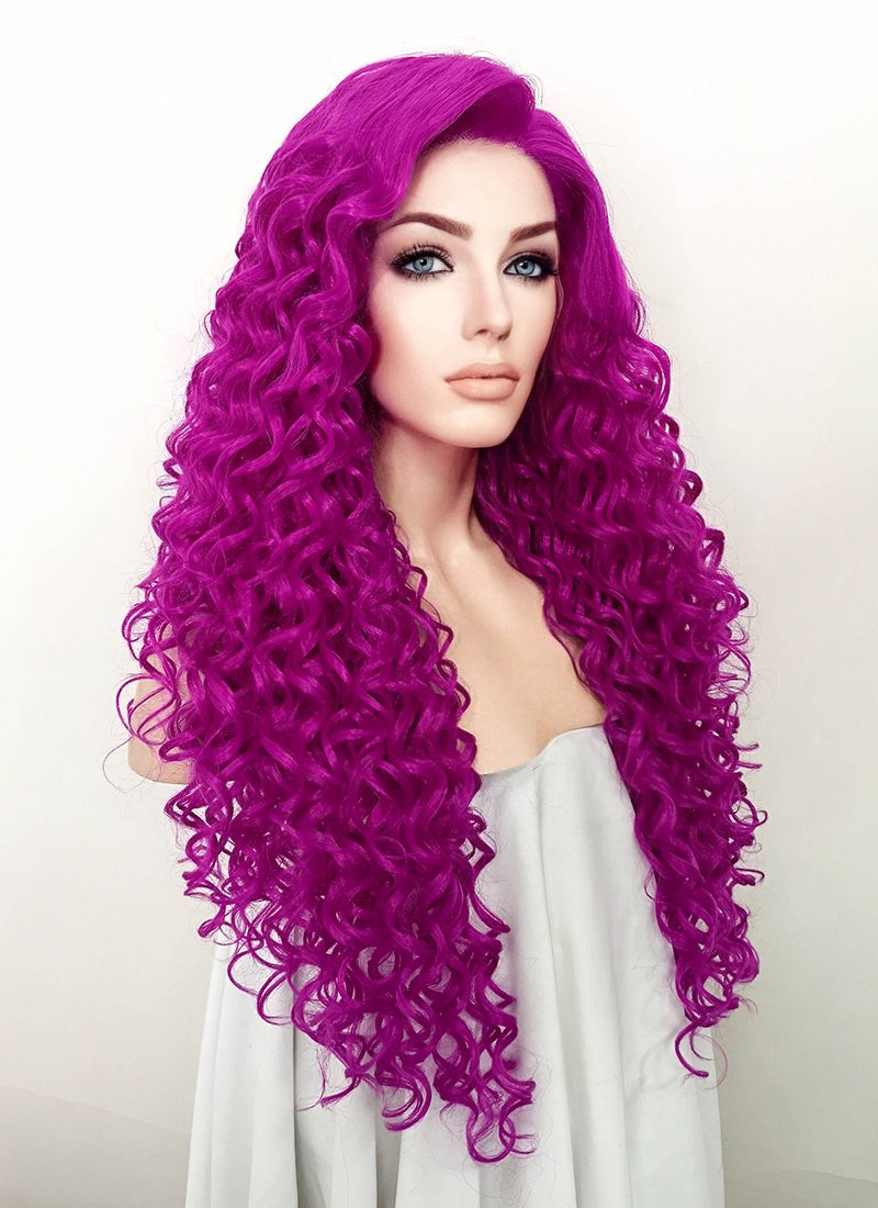 Purple Curly Lace Front Synthetic Wig LF5128