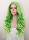 Two Tone Green Wavy Lace Front Synthetic Wig LF5133