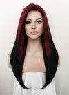 Red Black Ombre Straight Lace Front Synthetic Wig LF5135
