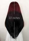 Red Black Ombre Straight Lace Front Synthetic Wig LF5135