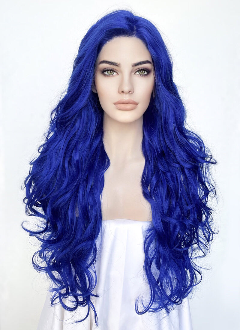 Blue Wavy Lace Front Synthetic Wig LF5149