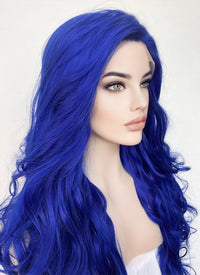 Blue Wavy Lace Front Synthetic Wig LF5149