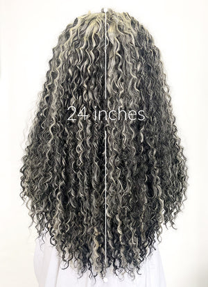 Blonde Mixed Black Curly Lace Front Synthetic Wig LF5160