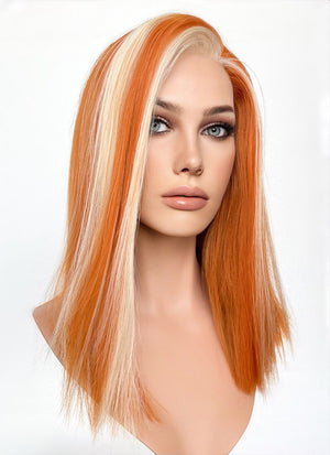 Orange Mixed Blonde Straight Lace Front Synthetic Wig LF5163