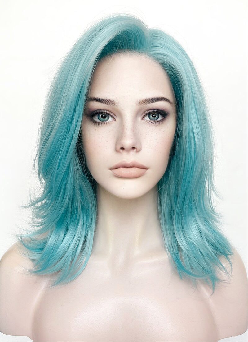 Pastel Blue Straight Lace Front Synthetic Wig LF5168