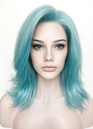 Pastel Blue Straight Lace Front Synthetic Wig LF5168