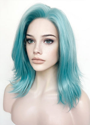 Pastel Blue Straight Lace Front Synthetic Wig LF5168