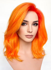 Mixed Orange Wavy Lace Front Synthetic Wig LF6014