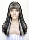 Blonde Mixed Black Straight Lace Front Synthetic Wig LF6015