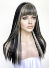Blonde Mixed Black Straight Lace Front Synthetic Wig LF6015