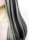 Blonde Mixed Black Straight Lace Front Synthetic Wig LF6015