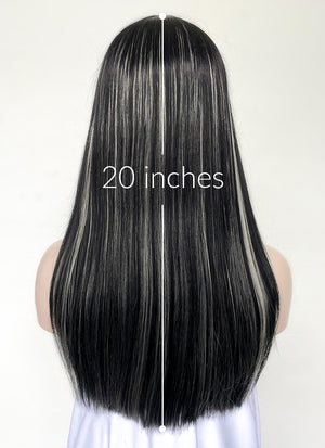 Blonde Mixed Black Straight Lace Front Synthetic Wig LF6015