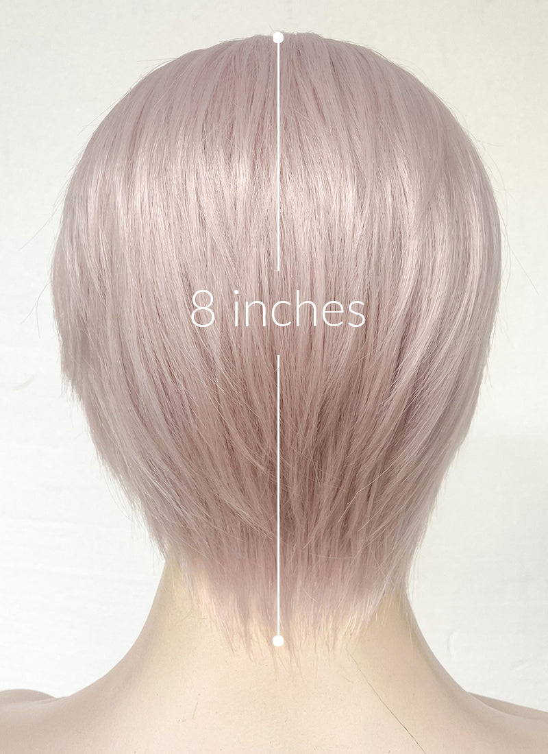 Pastel Pale Plum Straight Lace Front Synthetic Men's Wig LF6017