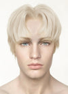 Light Ash Blonde Straight Lace Front Synthetic Men's Wig LF6020